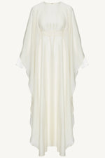 Ethereal Silk Tie Waist Maxi Dress - Moonbeam