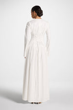 Eyelet Lace Up Maxi Dress - White