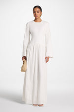 Eyelet Lace Up Maxi Dress - White