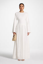 Eyelet Lace Up Maxi Dress - White