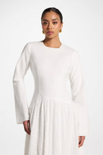 Eyelet Lace Up Maxi Dress - White