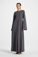 Flowy Pleat Maxi Dress - Iron