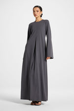 Flowy Pleat Maxi Dress - Iron