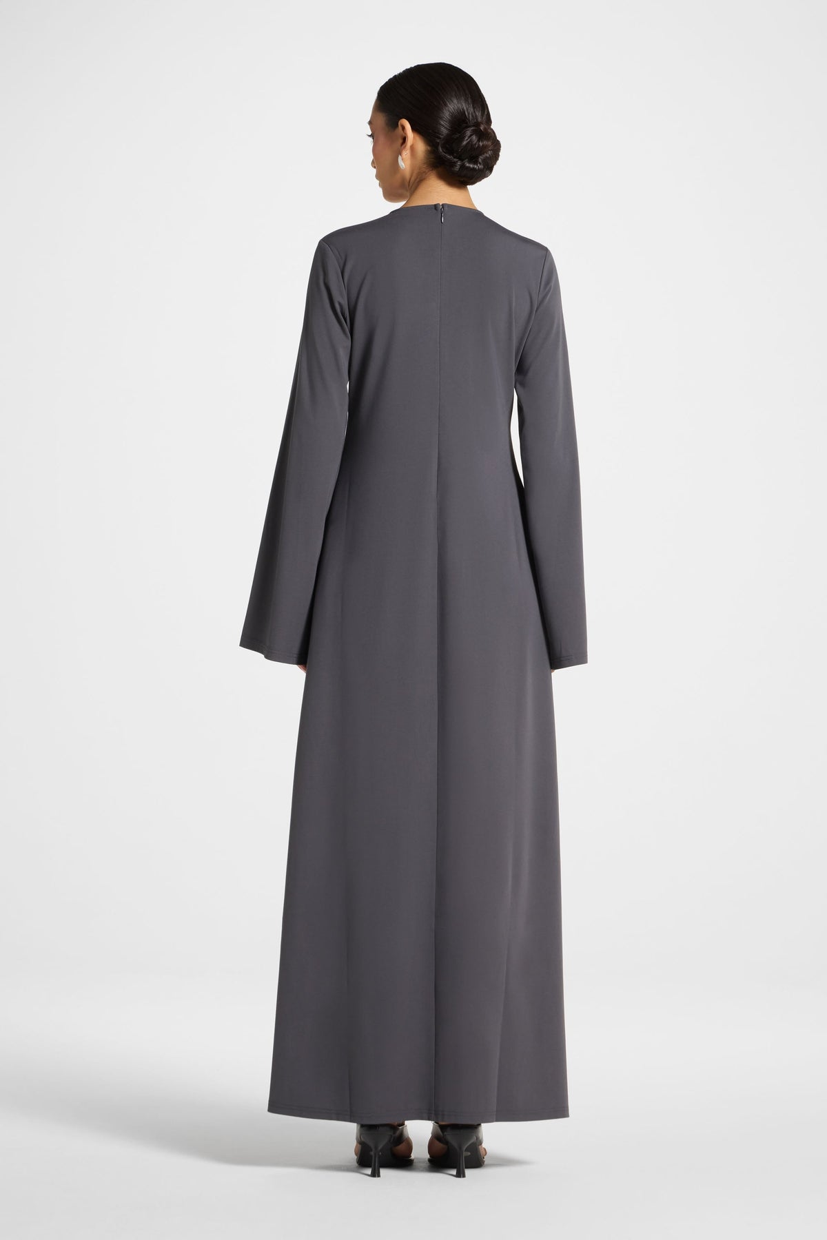 Flowy Pleat Maxi Dress - Iron