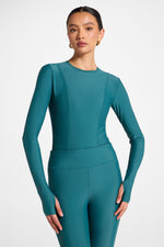 Hoop Two Piece Swimsuit & Skirt Set - Mediterranea