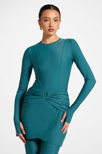 Hoop Two Piece Swimsuit & Skirt Set - Mediterranea