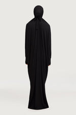 Jersey Cupro Prayer Jilbab Abaya - Black