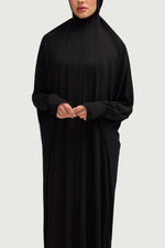 Jersey Cupro Prayer Jilbab Abaya - Black