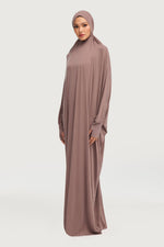 Jersey Cupro Prayer Jilbab Abaya - Deep Taupe