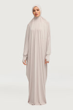 Jersey Cupro Prayer Jilbab Abaya - Stone