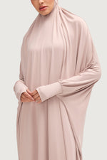 Jersey Cupro Prayer Jilbab & Skirt Set - Mink