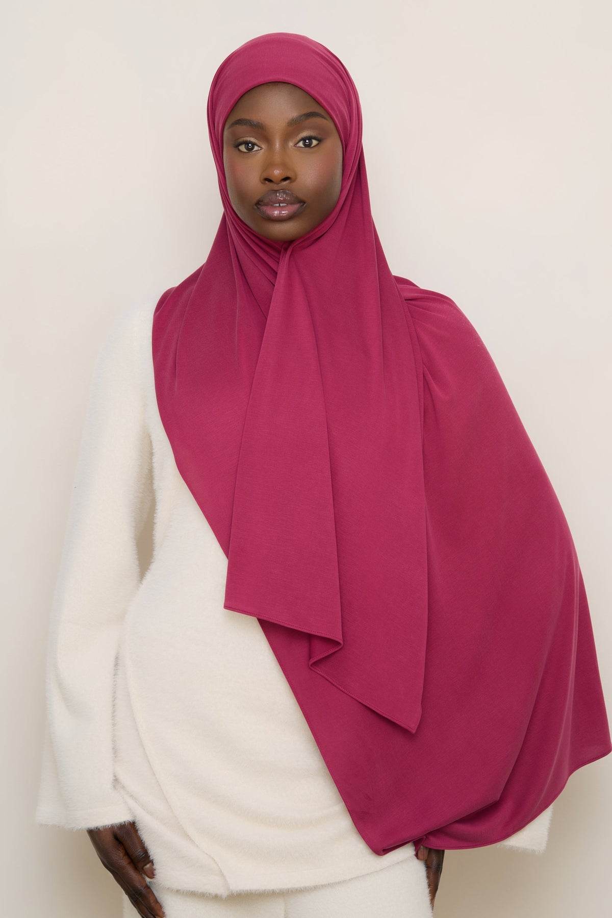 Jersey Hijab - Pomegranate
