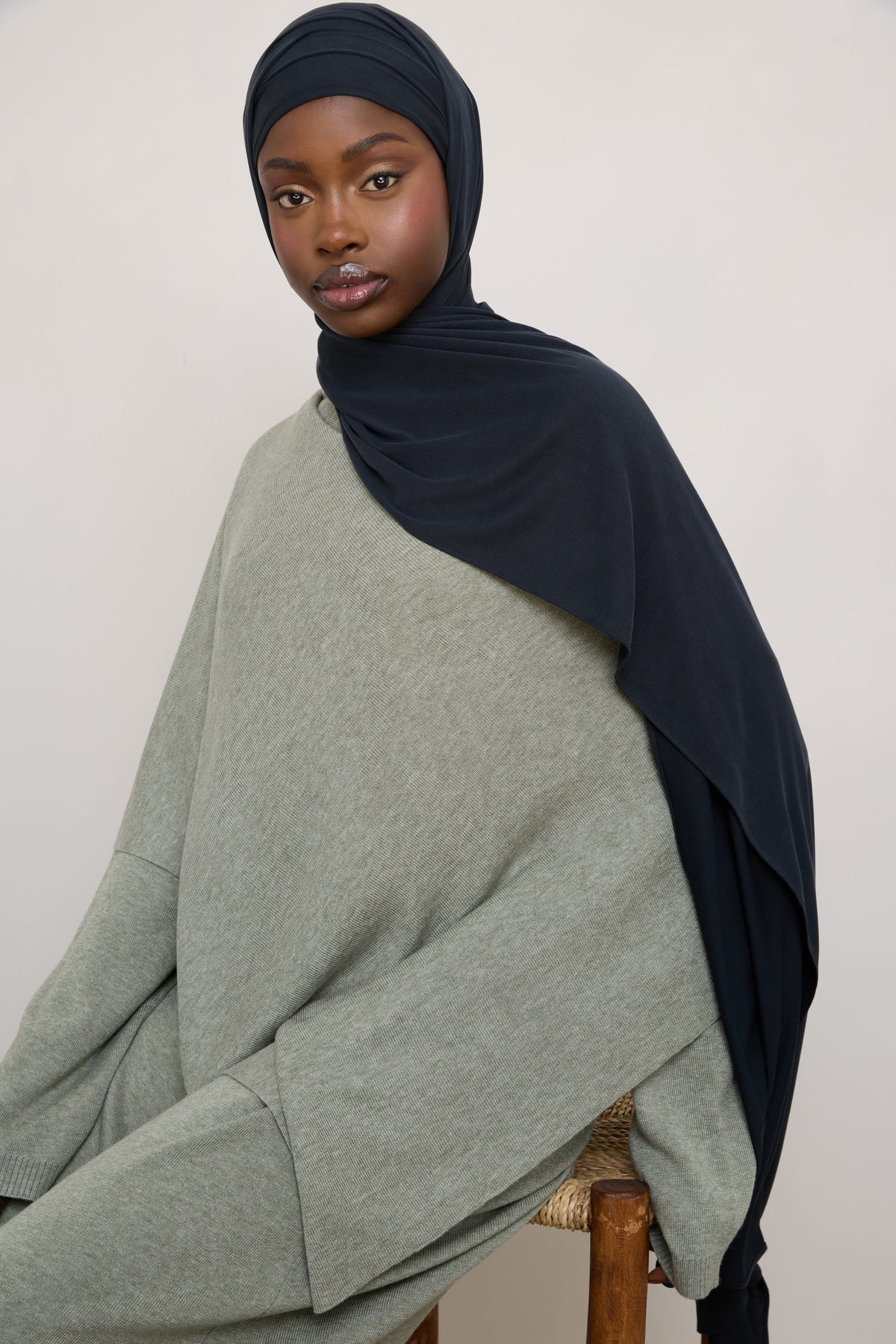 Jersey Hijab - Soft Black