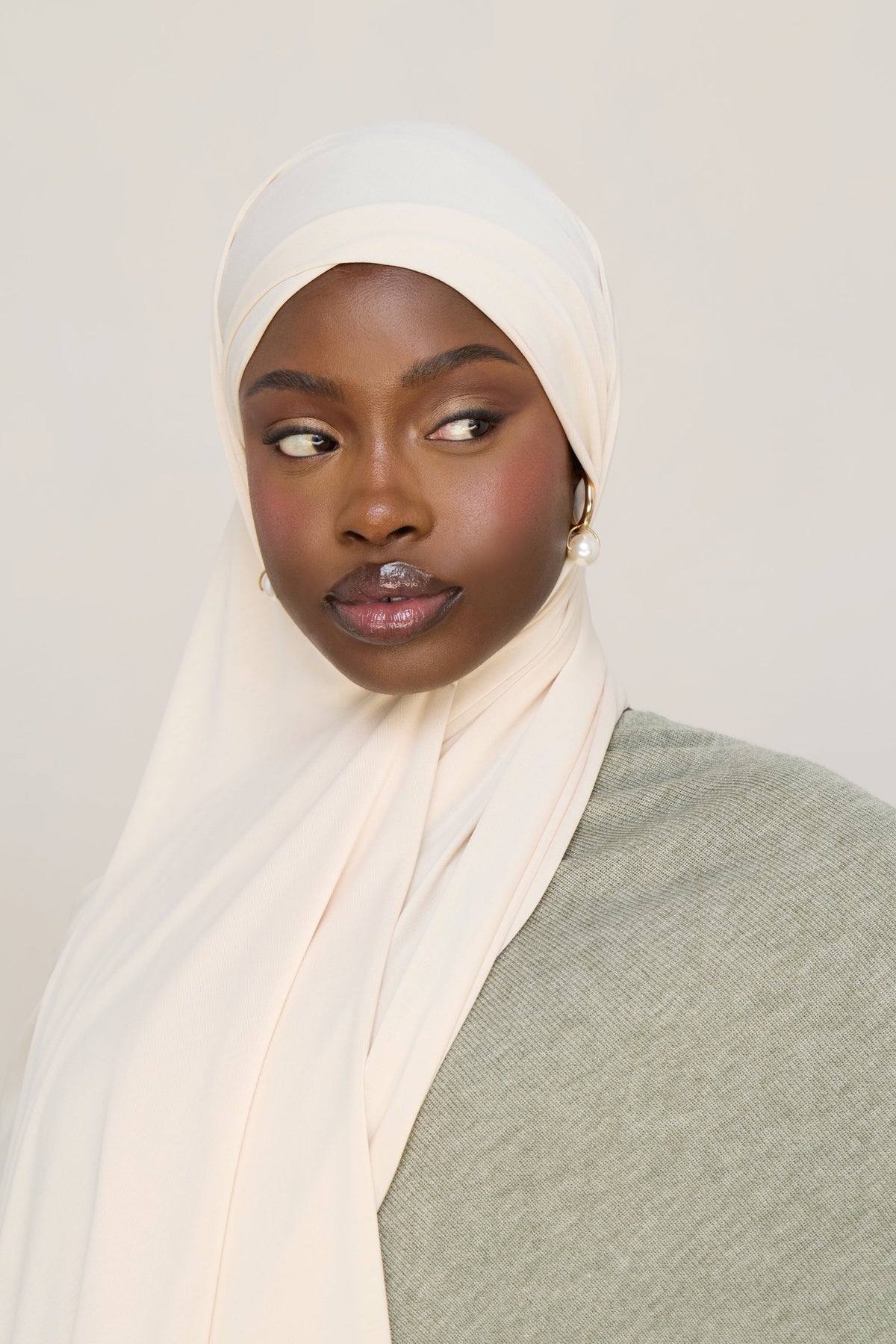 Jersey Hijab - Whitecap