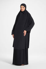 Jersey Jilbab Prayer Top - Black