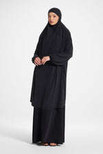 Jersey Jilbab Prayer Top - Black