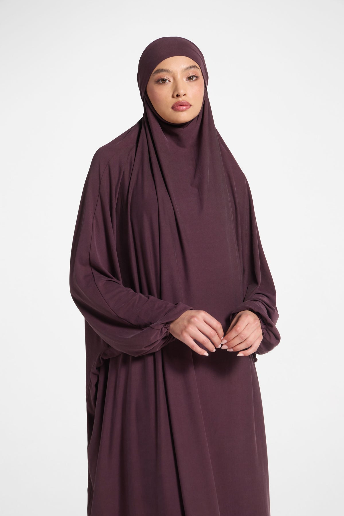 Jersey Jilbab Prayer Top - Plum