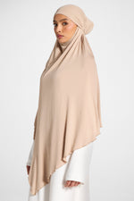 Jersey Khimar Hijab - Warm Taupe
