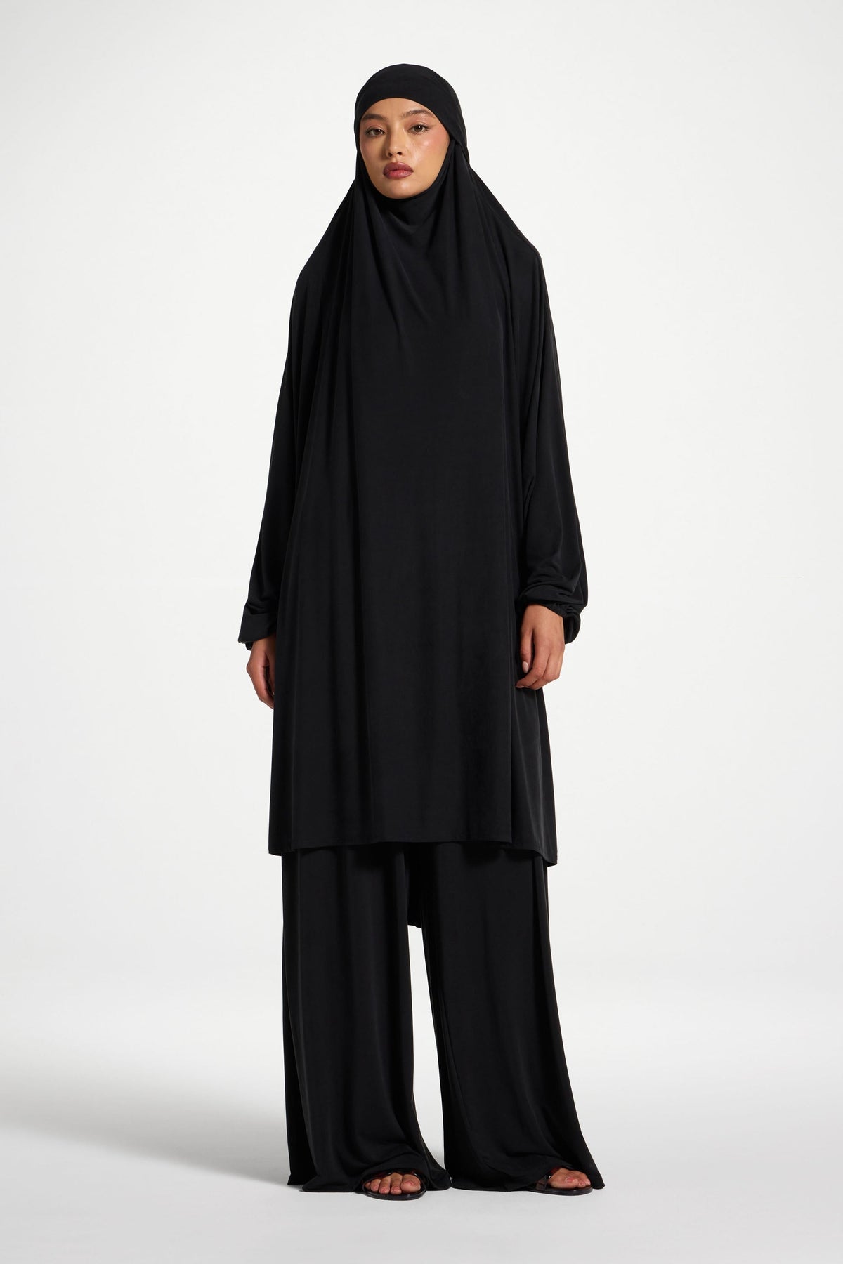 Jersey Prayer Top & Pants Set - Black