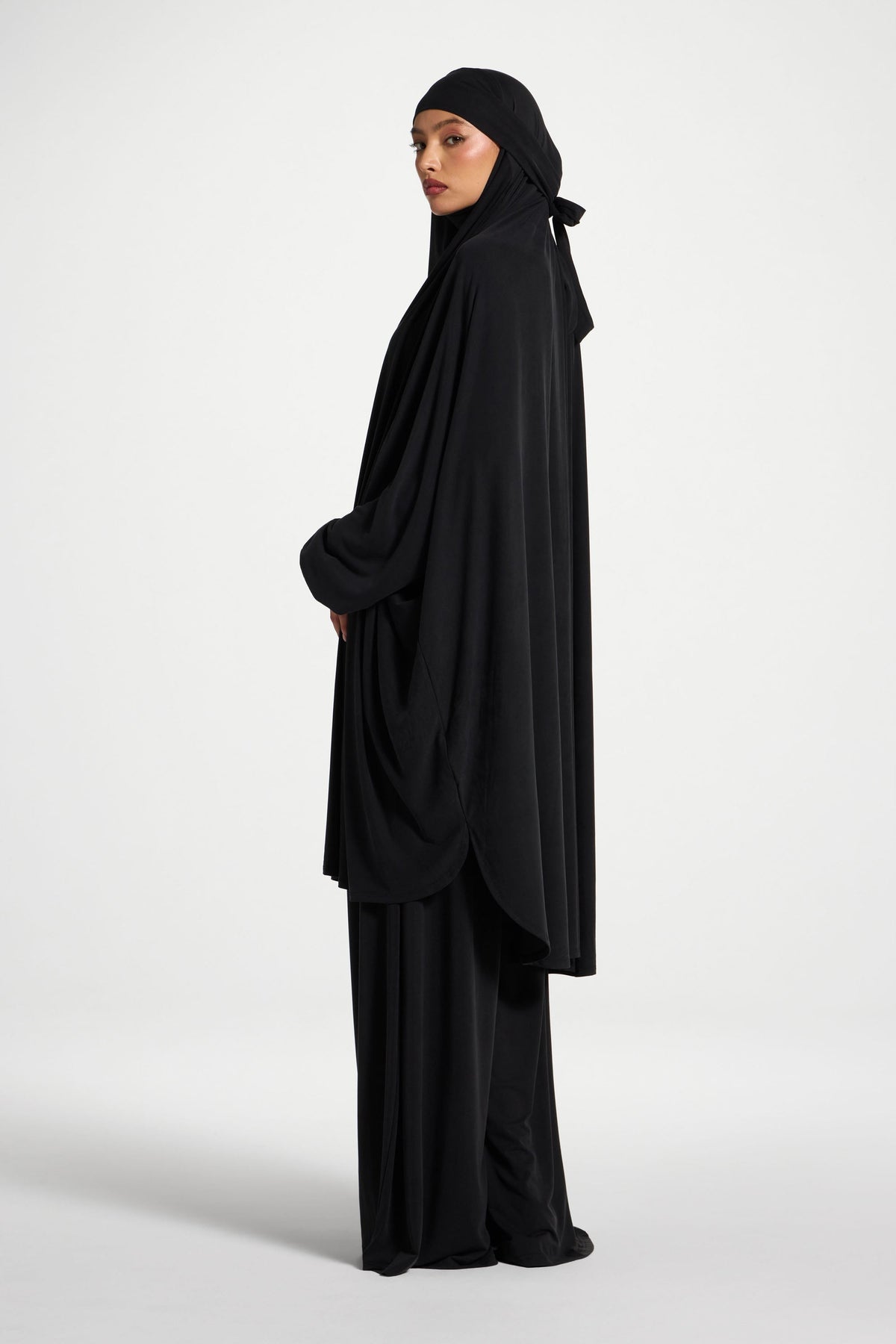 Jersey Prayer Top & Pants Set - Black