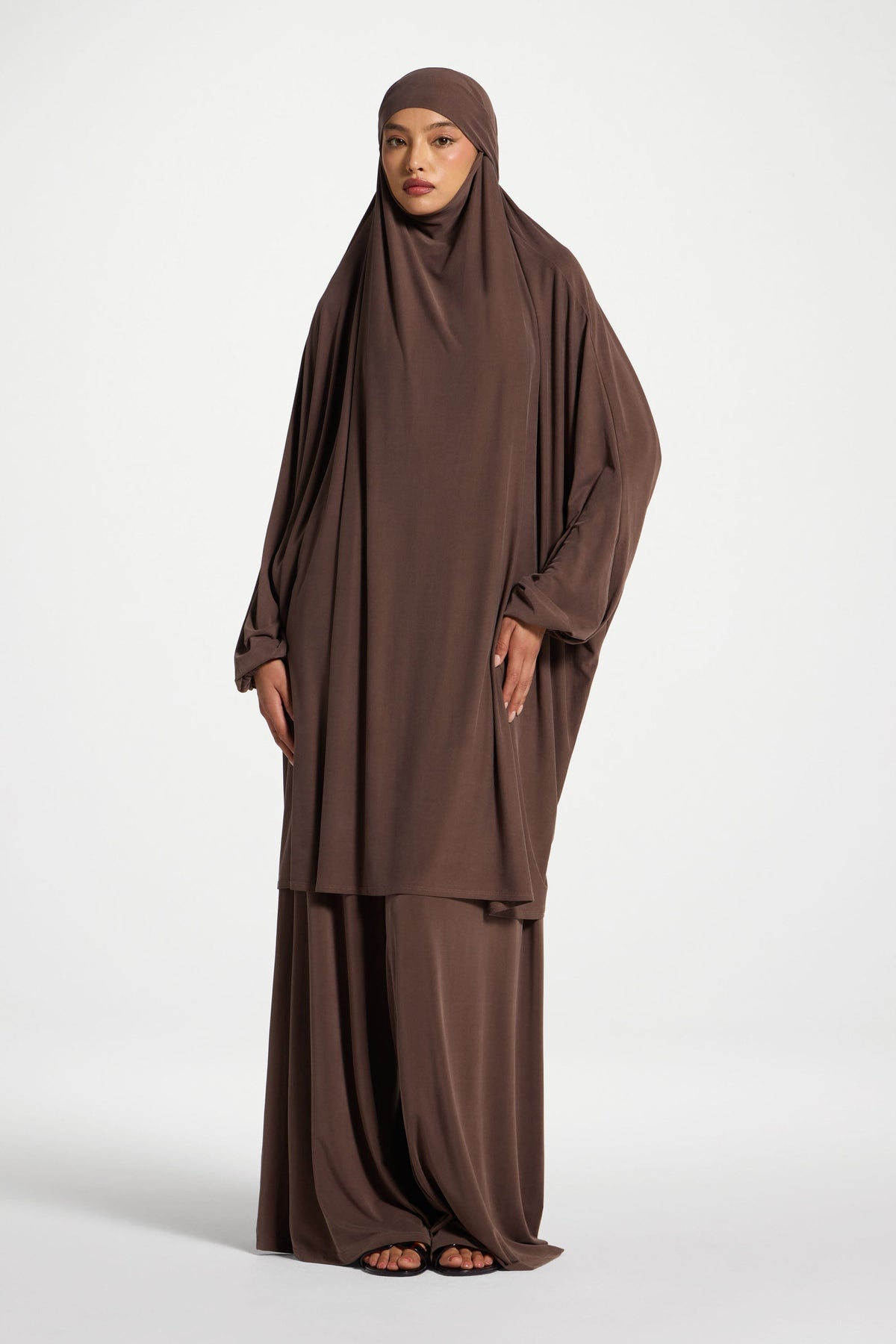 Jersey Prayer Top & Pants Set - Coffee Quartz