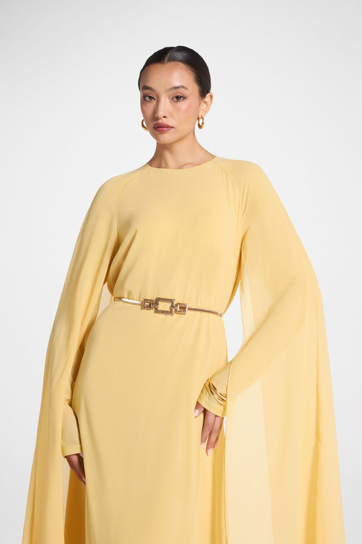 Julia Cape Maxi Dress - Citrus