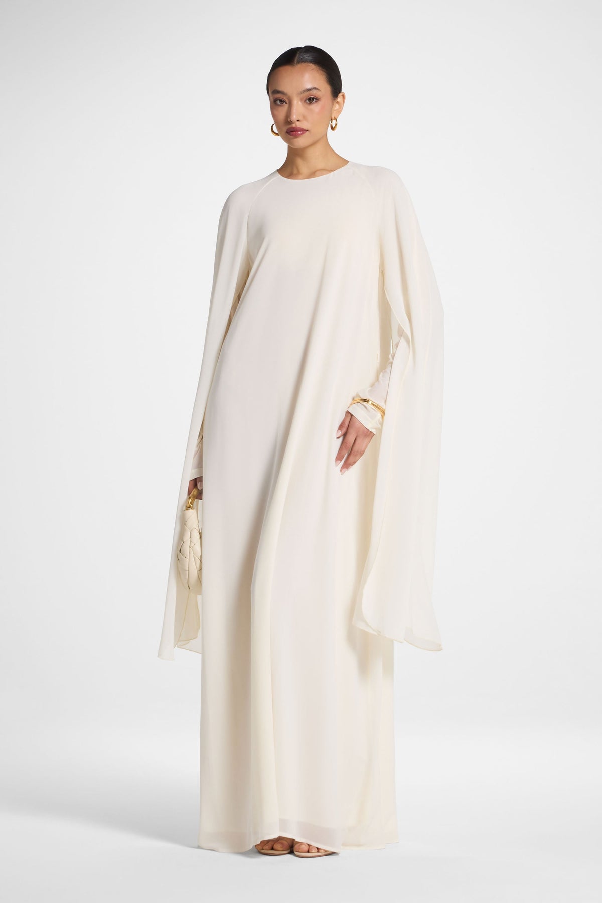 Julia Cape Maxi Dress - Off White