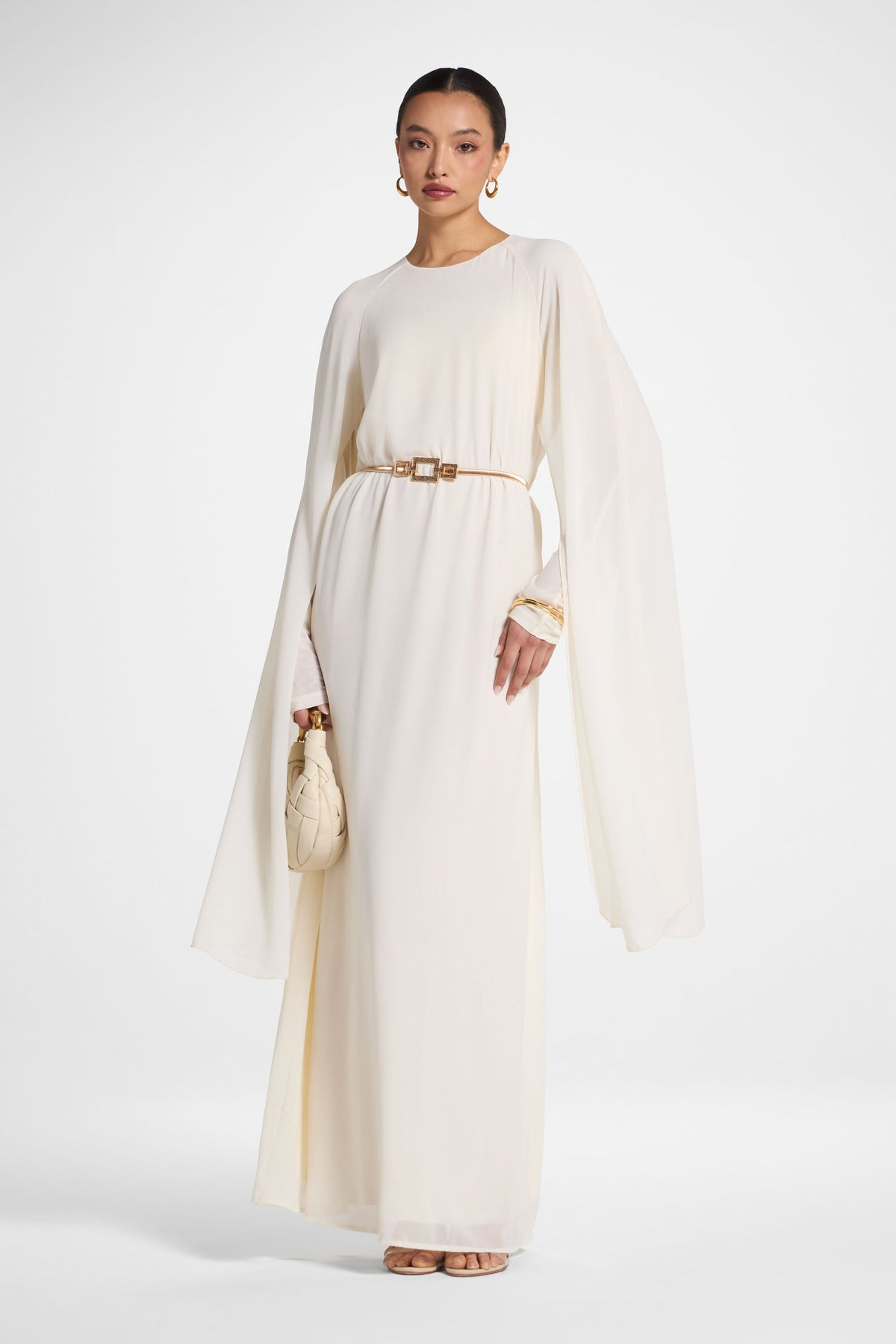 Julia Cape Maxi Dress - Off White