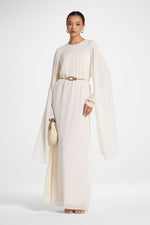 Julia Cape Maxi Dress - Off White