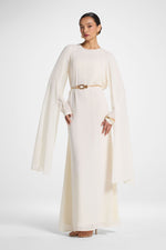 Julia Cape Maxi Dress - Off White