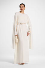 Julia Cape Maxi Dress - Off White