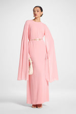 Julia Cape Maxi Dress - Pink