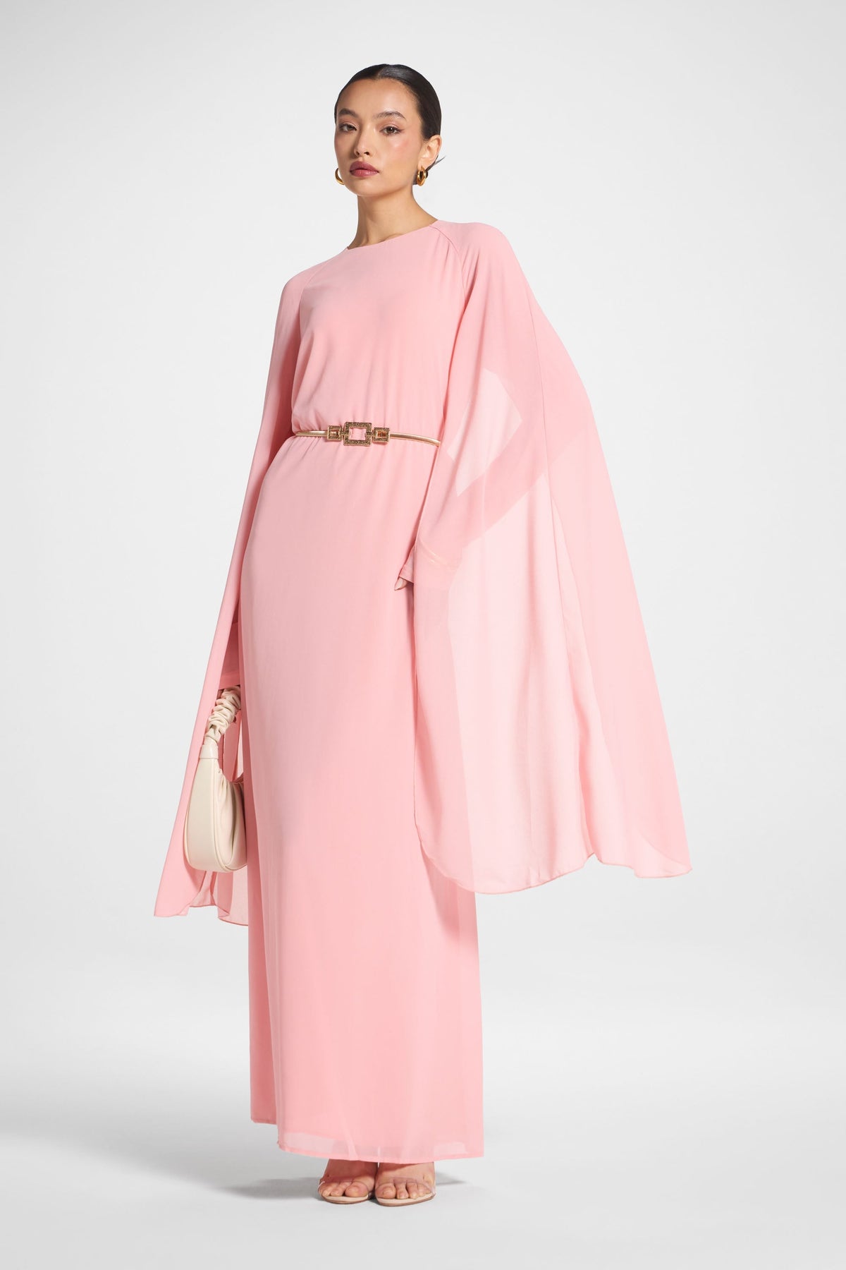 Julia Cape Maxi Dress - Pink