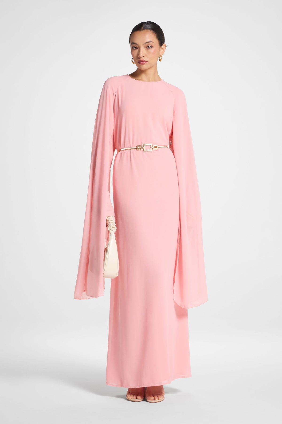 Julia Cape Maxi Dress - Pink