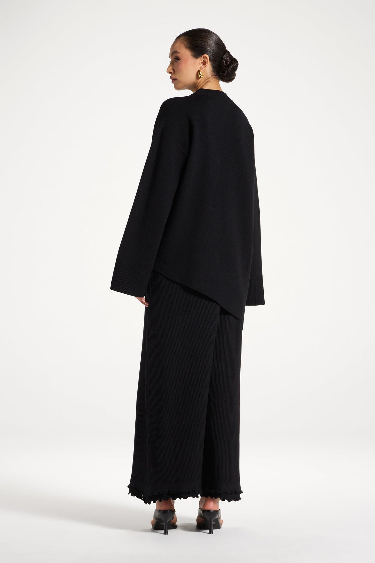 Kehlani Asymmetric Knit Top - Black