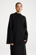 Kehlani Asymmetric Knit Top - Black