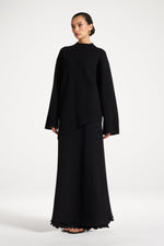 Kehlani Asymmetric Knit Top - Black