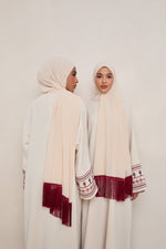 Khirka Chiffon Hijab - Red Tassels