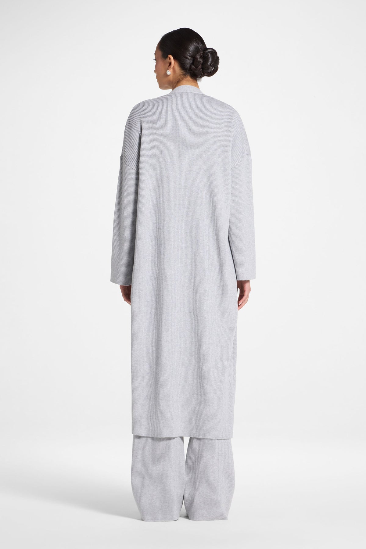 Knit Cardigan & Pants Set - Heather Grey