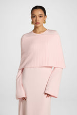 Knit Drape Maxi Dress - Baby Pink