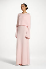 Knit Drape Maxi Dress - Baby Pink