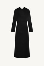 Knit Drape Maxi Dress - Black
