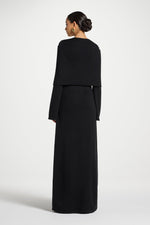 Knit Drape Maxi Dress - Black