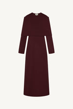 Knit Drape Maxi Dress - Cherry Lacquer