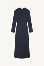 Knit Drape Maxi Dress - Denim Blue