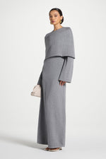 Knit Drape Maxi Dress - Heather Grey