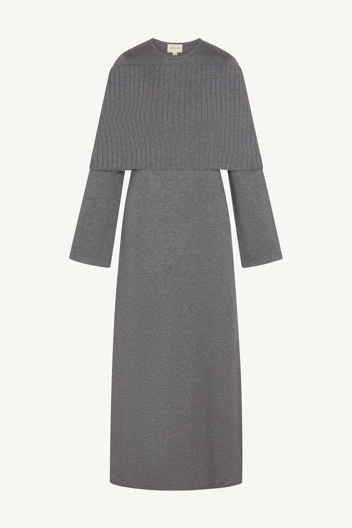 Knit Drape Maxi Dress - Heather Grey
