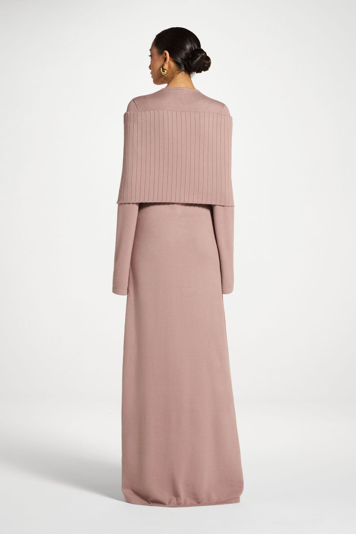 Knit Drape Maxi Dress - Mocha Mauve