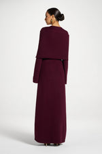 Knit Drape Maxi Dress - Plum