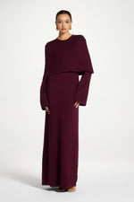 Knit Drape Maxi Dress - Plum